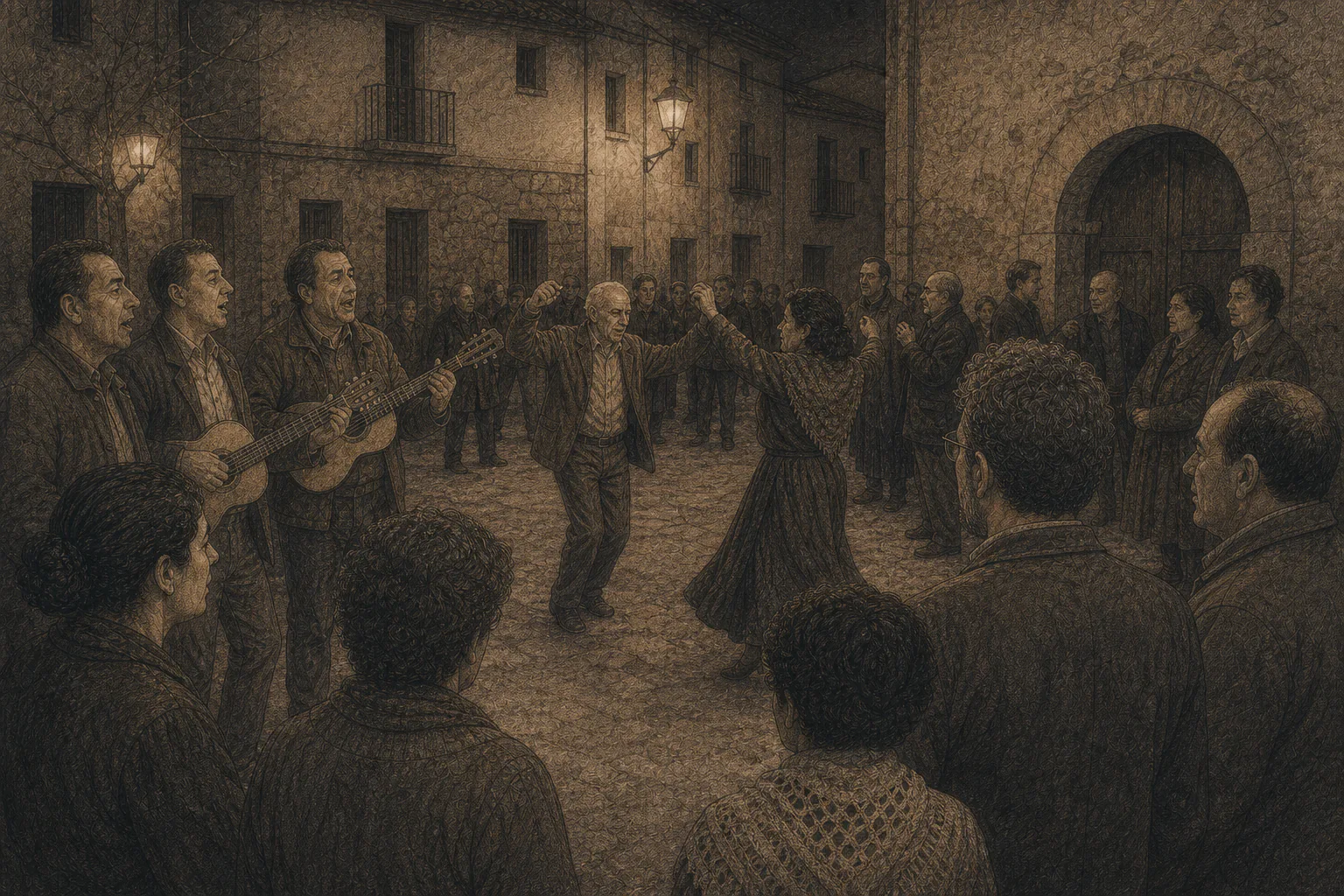 Una comunidad de Cabanes canta y baila les Albaes y el tari-tai-tà con sobriedad.