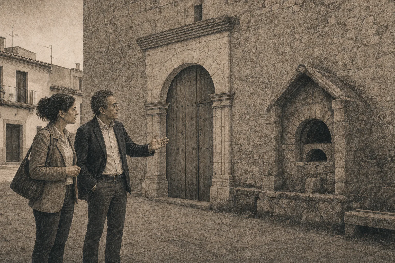 Revision de una pared de piedra asociada al subsuelo de Cabanes.